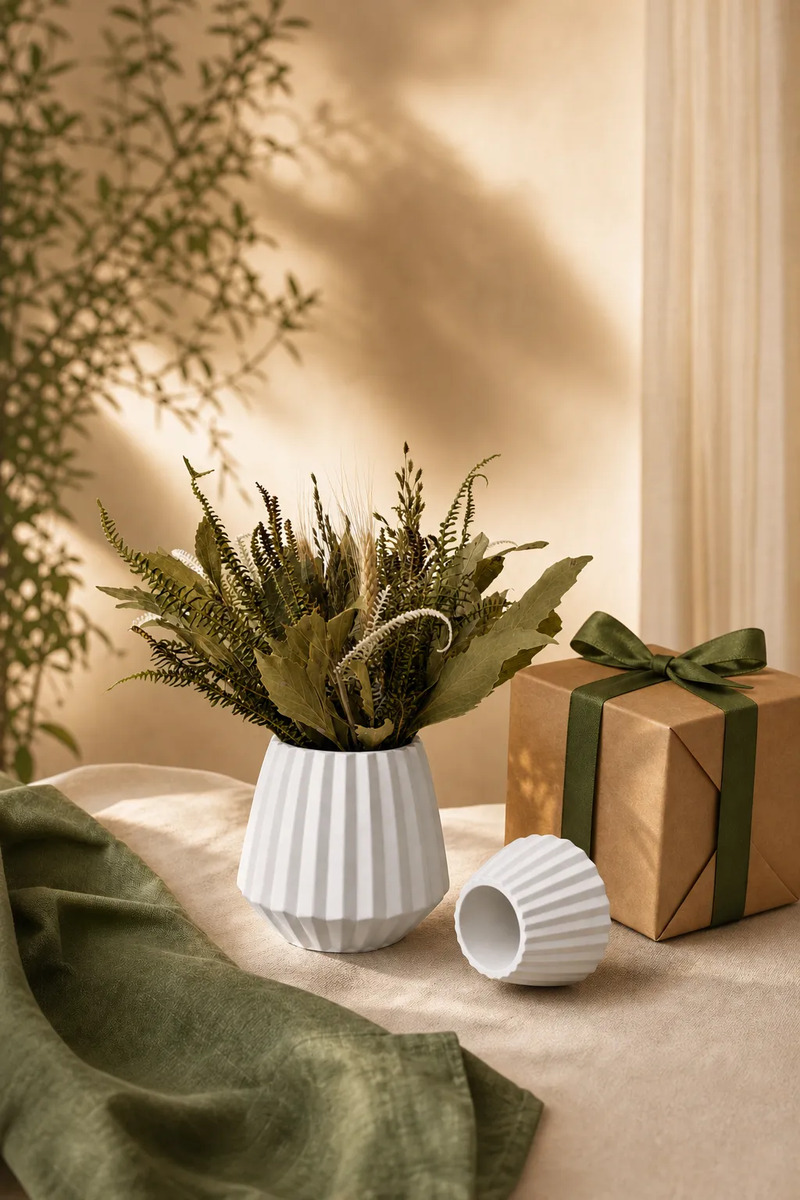 D_928501-MLB113260332161_062026-O Buquê de Flores Secas com Vaso de Cimento Branco