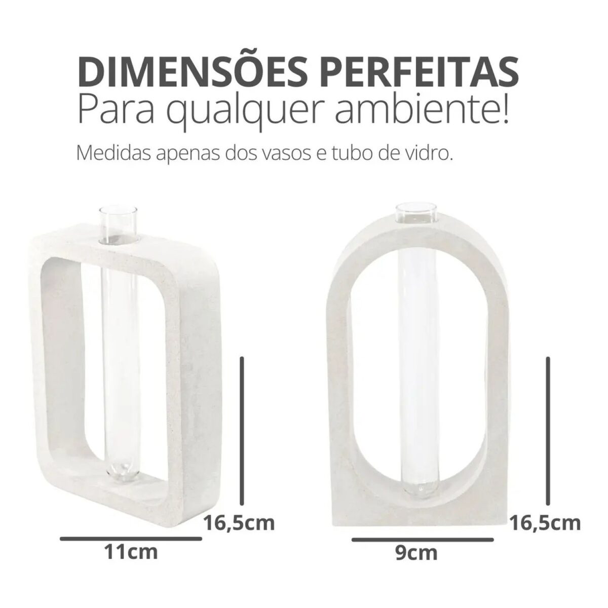 Vasos Decorativos de Cimento Branco Retangular com Janela