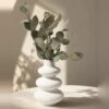 Arranjo de Flores Secas em Vaso Flow 19cm de Cimento