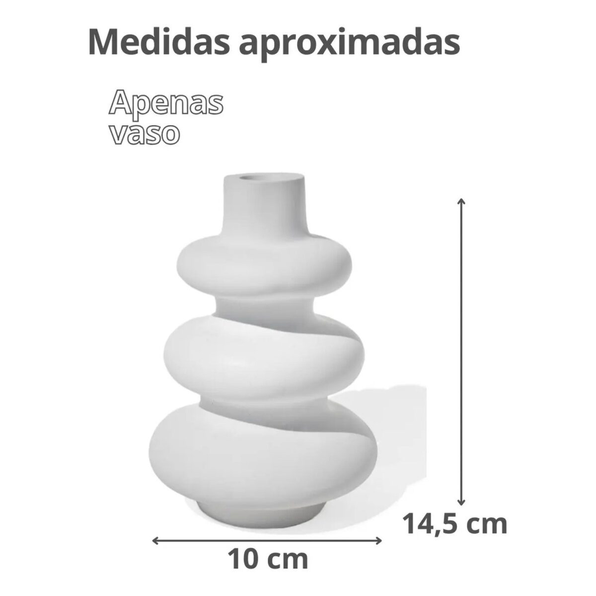 Vaso de Mesa Artesanal Flow — Cimento Branco Egípcio