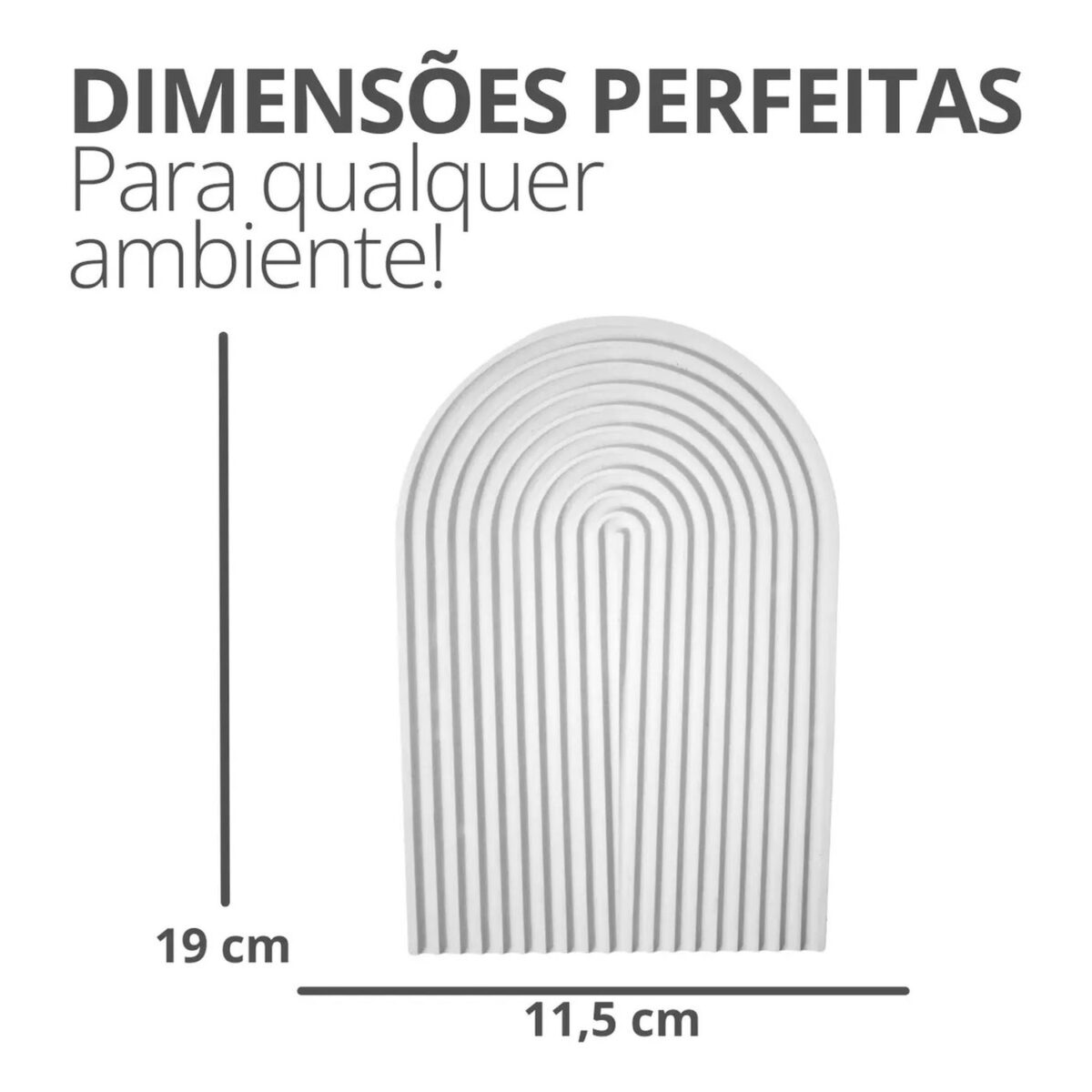 Bandeja Decorativa de Cimento Branco Arco com Listras