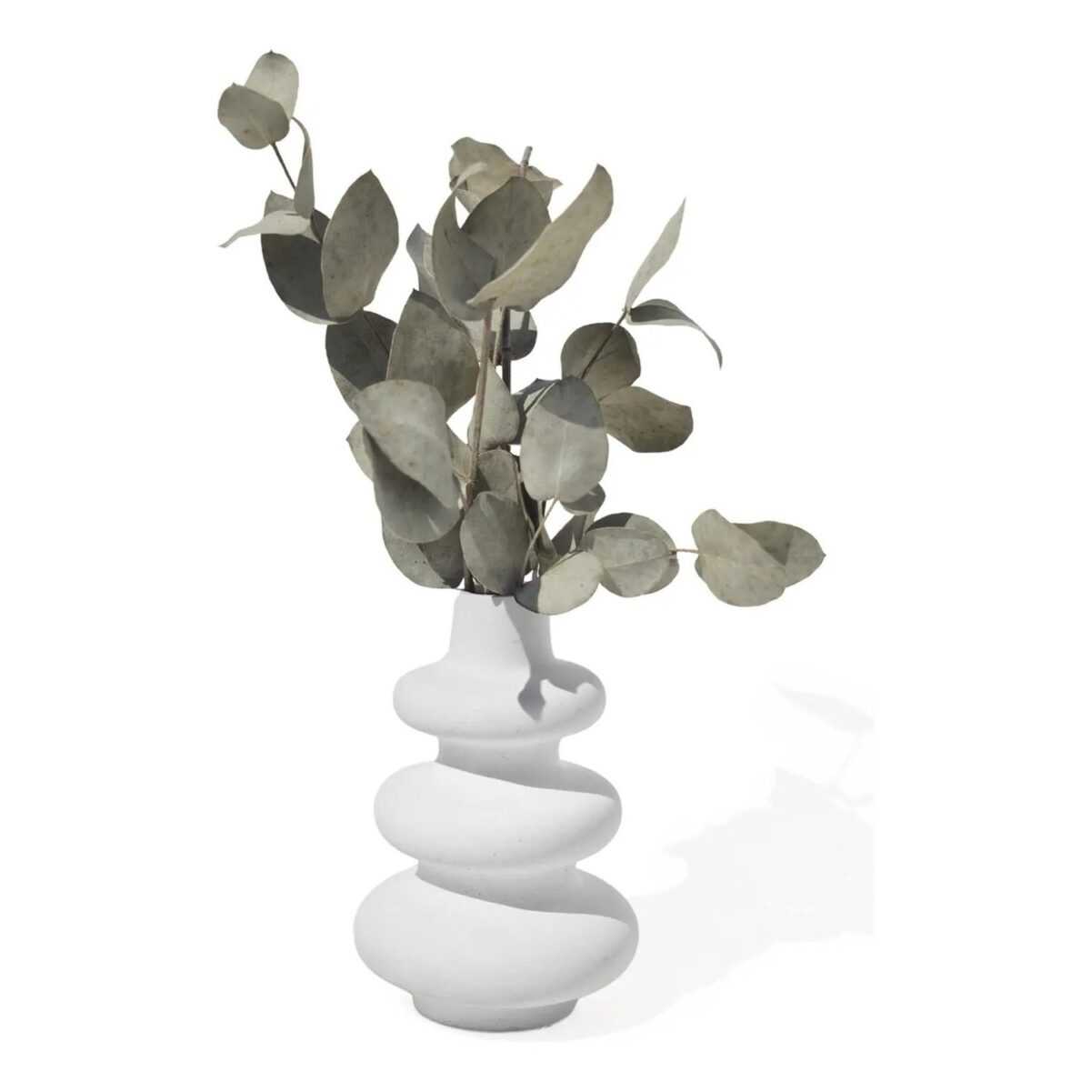Vaso de Mesa Artesanal Flow — Cimento Branco Egípcio