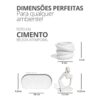 Conjunto Decorativo Pensadora com Vaso e Bandeja em Cimento Branco