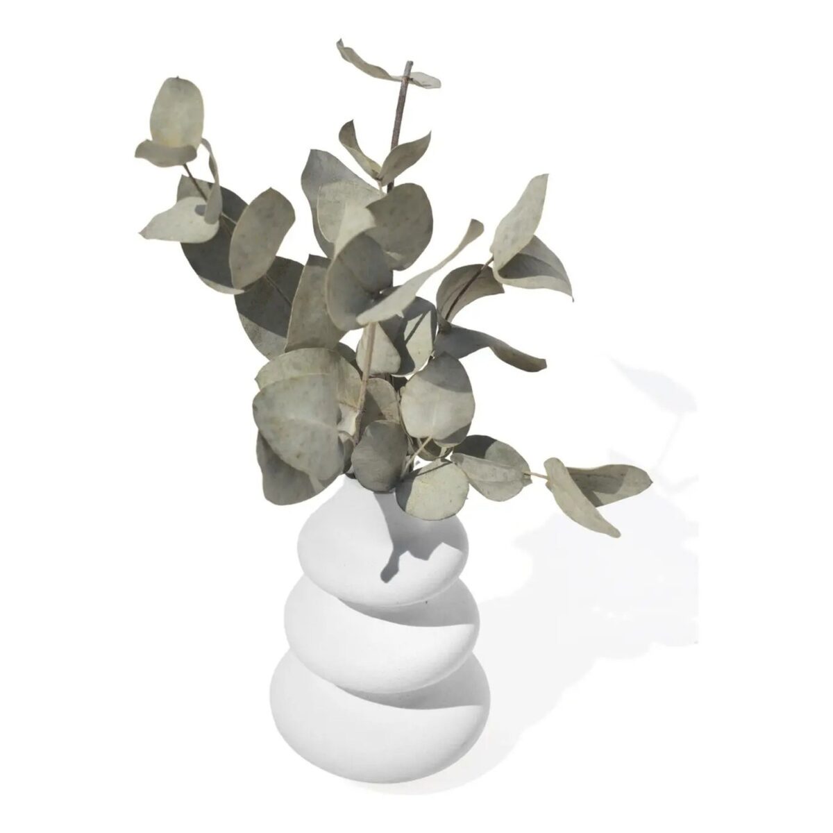 Vaso de Mesa Artesanal Flow — Cimento Branco Egípcio