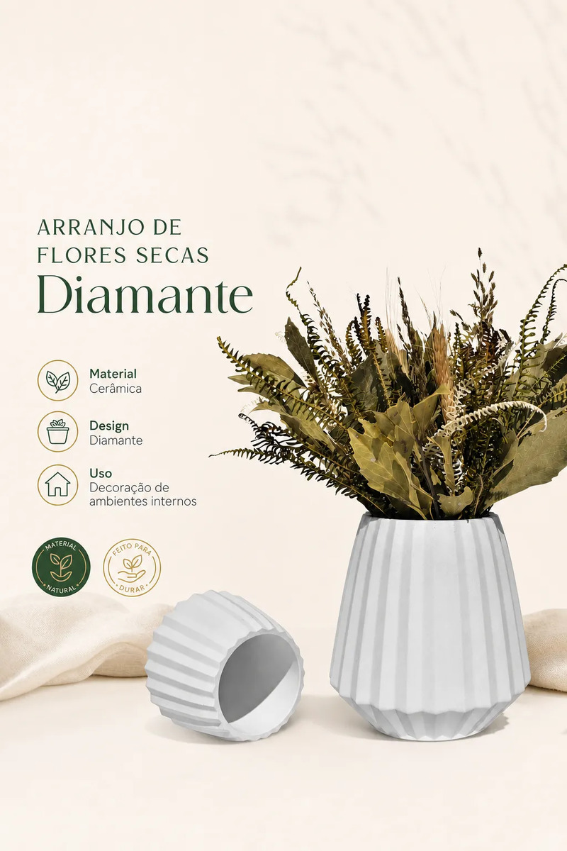 D_979273-MLB113260592987_062026-O Buquê de Flores Secas com Vaso de Cimento Branco