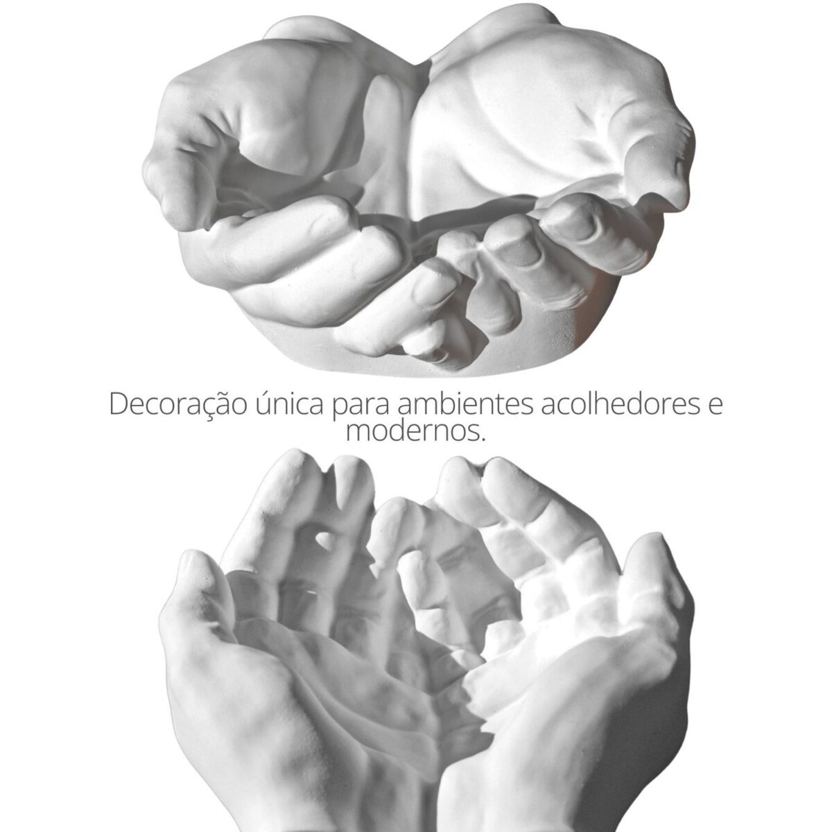 Porta Objetos Decorativo Mãos 15,5cm em Cimento Artesanal Porta Objetos Decorativo Mãos 15,5cm em Cimento Artesanal