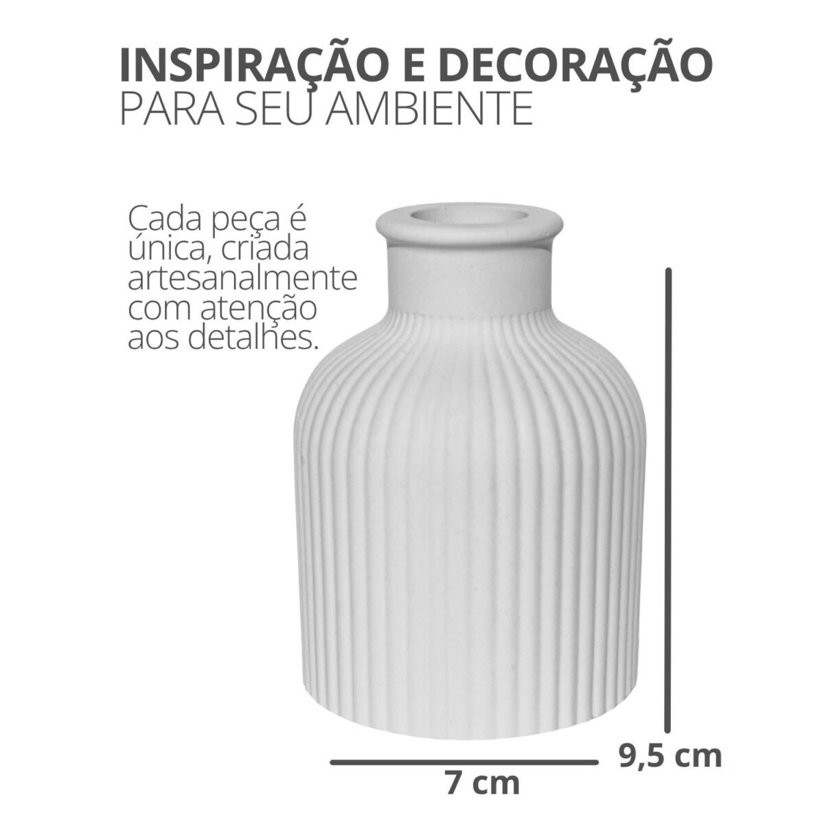 Mini Garrafa Listrada Clássica Artesanal 9,5x7cm Em Cimento