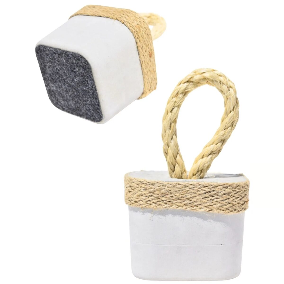 Peso de Porta Artesanal Cubo 1,5Kg Concreto com Base Anti Risco