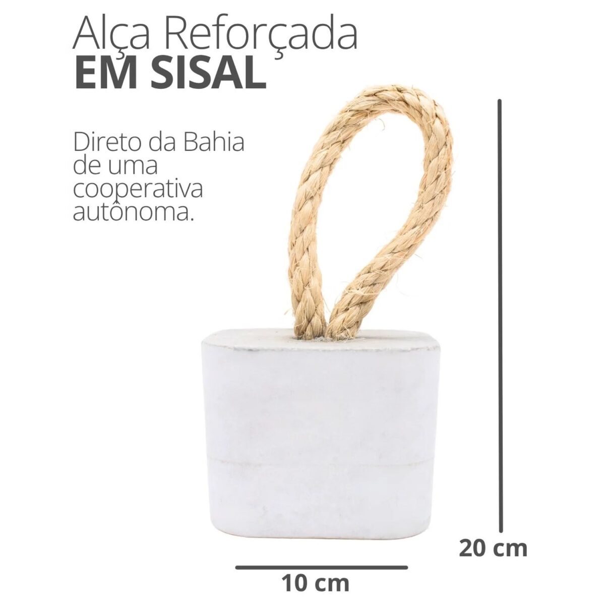Peso de Porta Artesanal Cubo 1,5Kg Concreto com Base Anti Risco