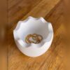 Porta Objeto Decorativo Ovo Com Tampa 9cm Cimento Artesanal