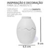 Porta Objeto Decorativo Ovo Com Tampa 9cm Cimento Artesanal