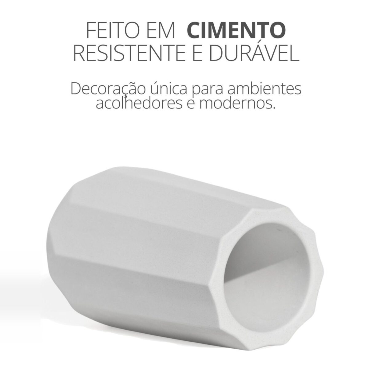 Mini Garrafa Losangos Artesanal 10x6cm em Cimento Branco